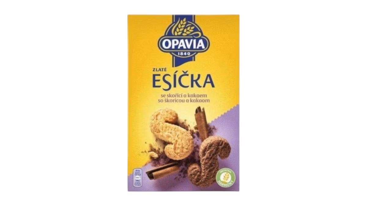 Opavia Zlaté Esíčka sušenky se skořicí a kakaem, 220 g
