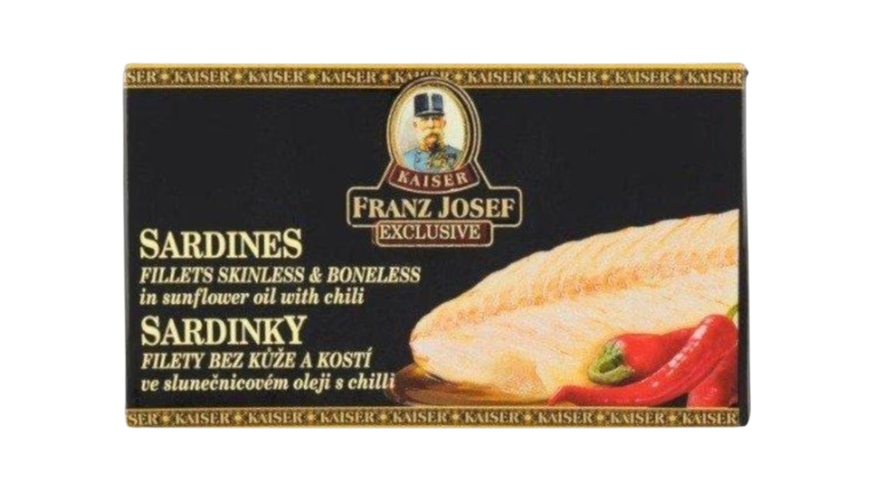 Franz Josef Kaiser Sardinky filety ve slunečnicovém oleji s chilli, 90 g