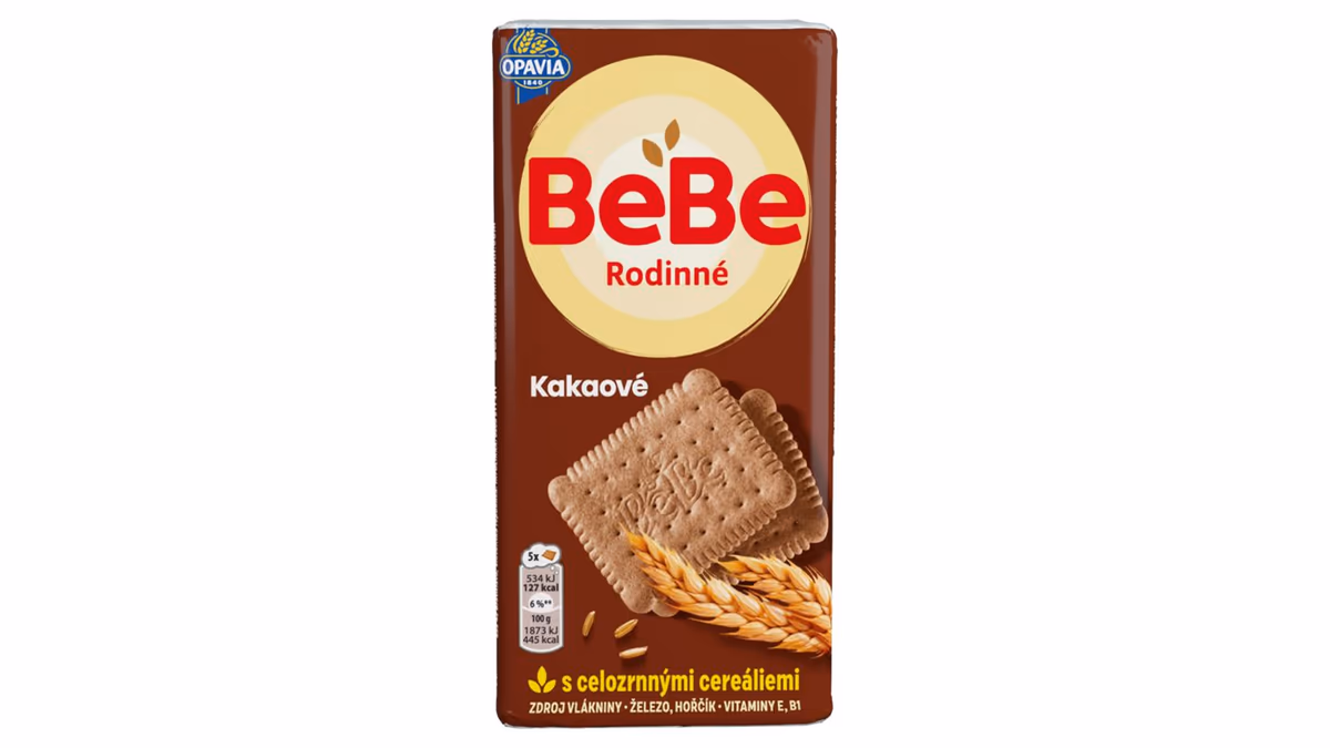 Opavia Sušenky Bebe Rodinné Kakaové Cereální 130g