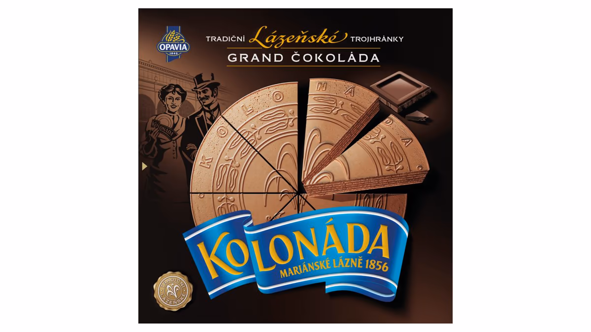 Opavia Lázeňské Oplatky Kolonáda Trojhránky Grand Čokoláda 200g