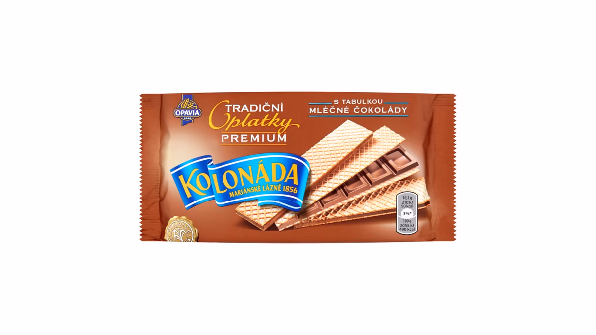 Opavia Oplatky Kolonáda S Tabulkou Mléčné Čokolády Premium 92g
