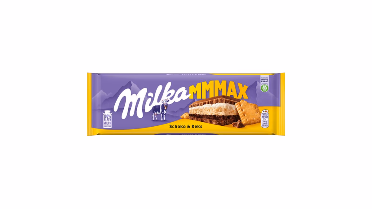 Milka Čokoláda Mmma Choco & Biscuit Mléčná Se Sušenkou A Krémem 300g