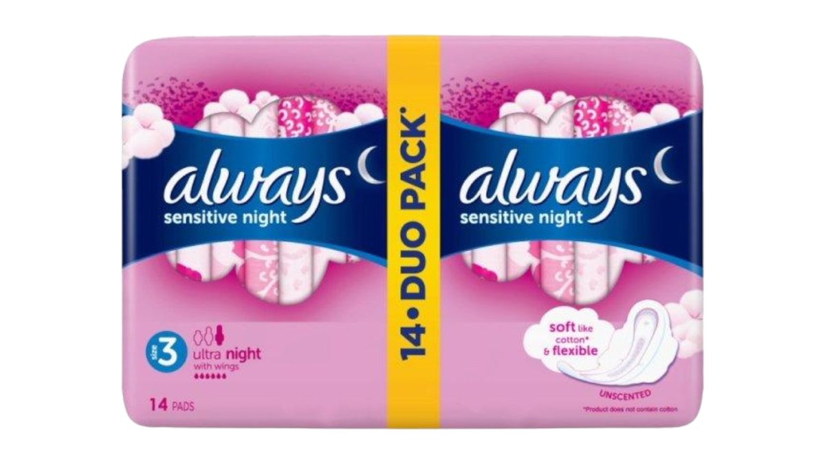 Always Platinum Secure Night Hygienické Vložky S Křidélky 14 ks