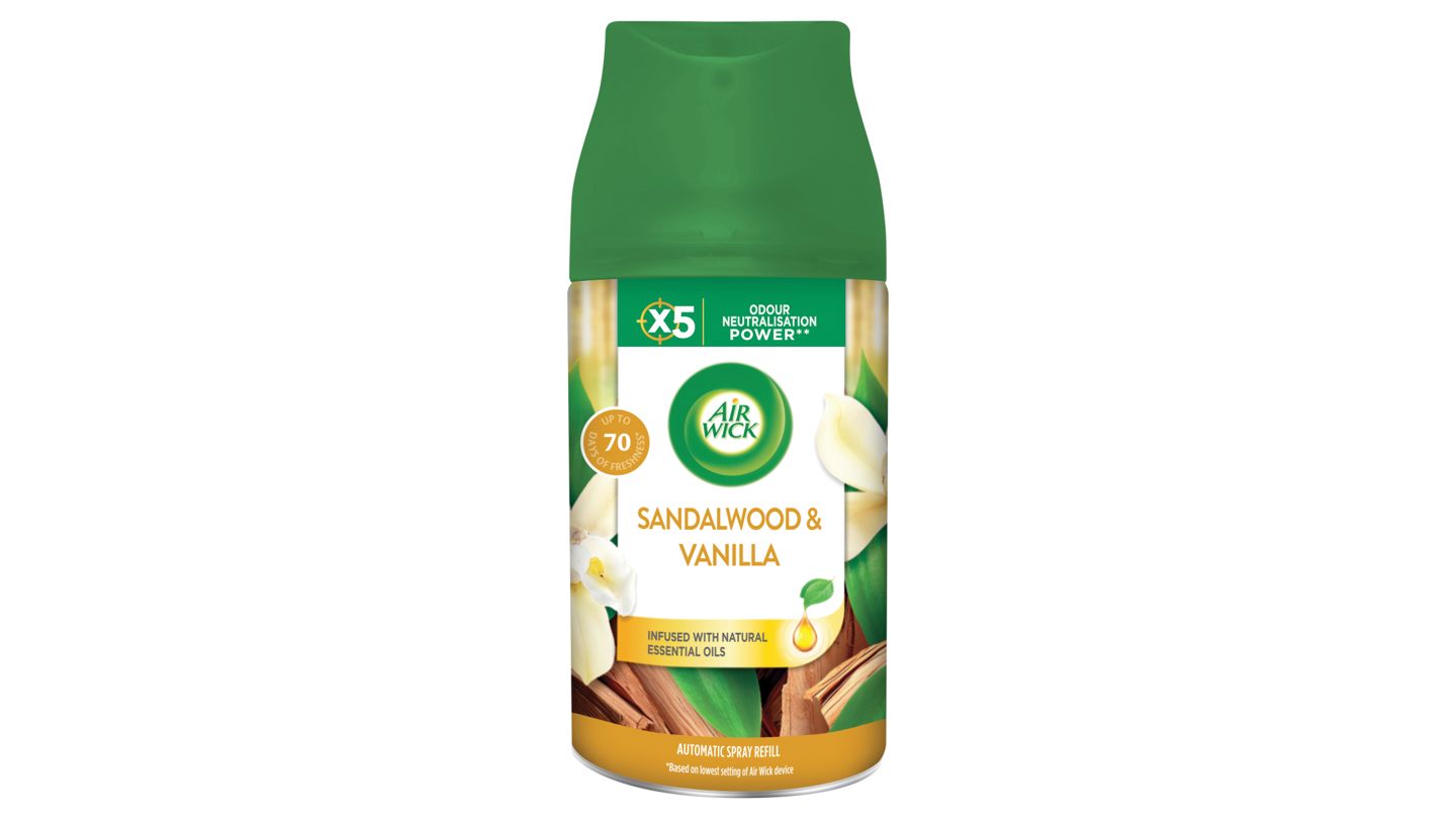 Air Wick Freshmatic Náplň do osvěžovače vzduchu vanilka a santalové dřevo 250ml