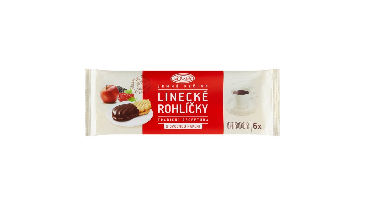 Klasa Linecké rohlíčky polomáčené s ovocnou náplní, 210 g