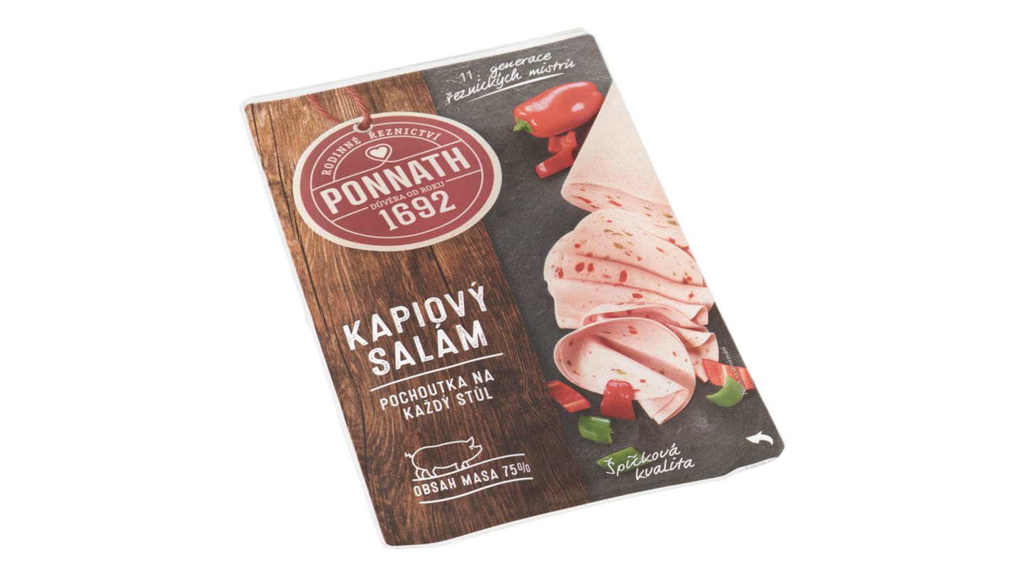 Ponnath ŘEZNIČTÍ MISTŘI Kapiový salám krájený 100g