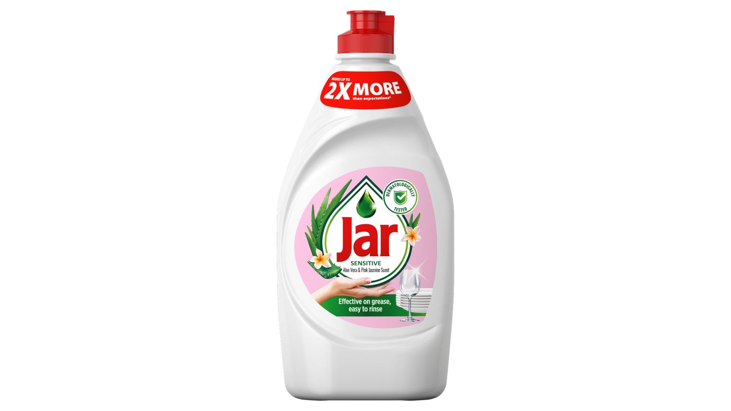 Jar Sensitive Aloe Vera & Pink Jasmine Tekutý Prostředek Na Mytí Nádobí Jemný K Rukám 450 ML