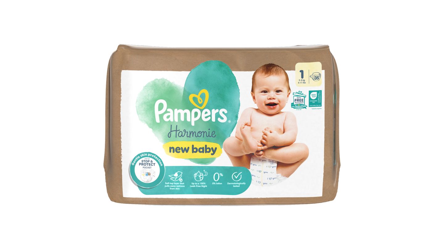 Pampers Harmonie Baby Dětské Plenky Velikost 1, 35 Plenek, 2kg-5kg