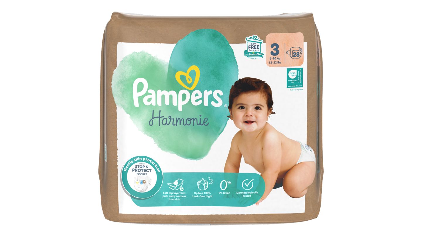 Pampers Harmonie Baby Dětské Plenky Velikost 3, 28 Plenek, 6kg-10kg