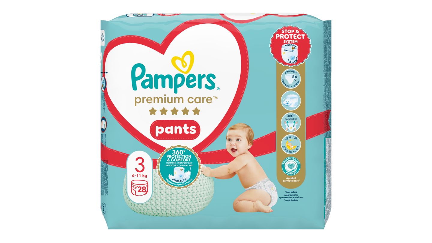 Plenkové Kalhotky Pampers Premium Care Velikost 3, 28 Kusů 6kg-11kg