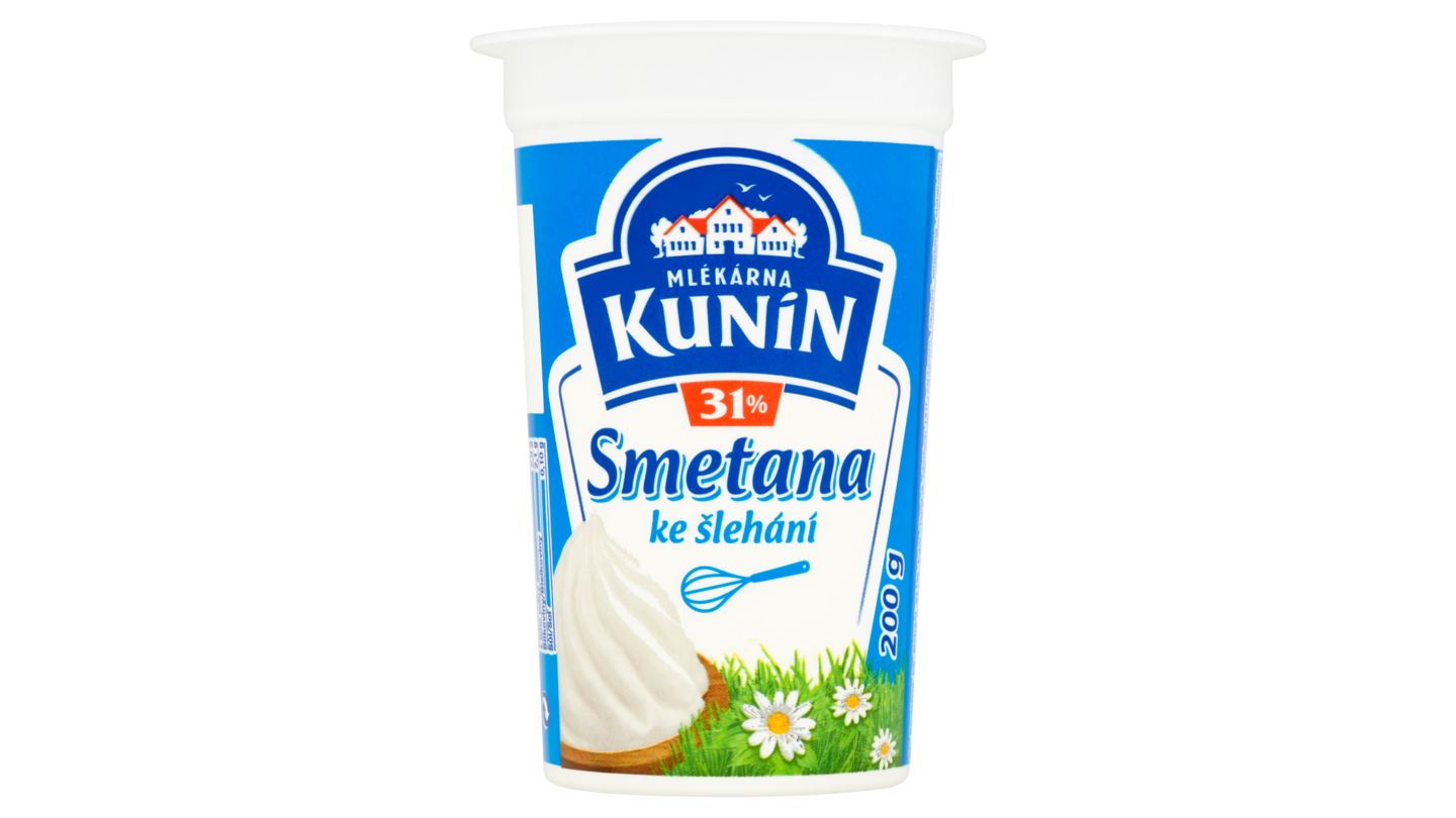 Mlékárna Kunín Smetana ke šlehání 31% 200g