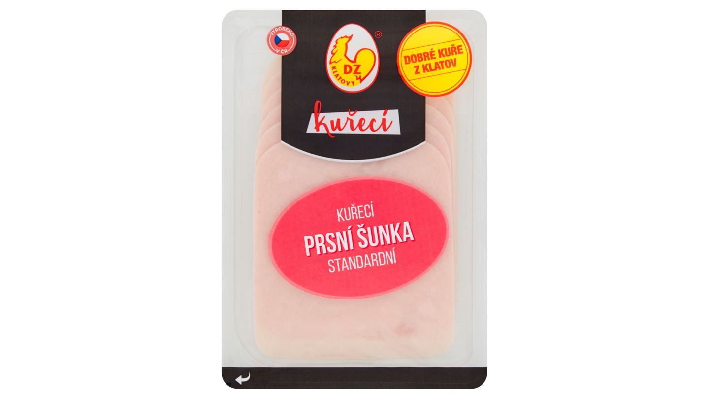 DZ Klatovy Kuřecí prsní šunka standardní krájená 100g