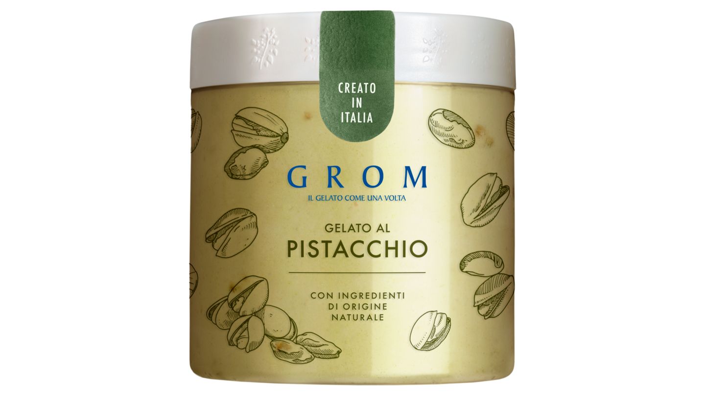 Grom Pistácie italská zmrzlina v kelímku 460ml