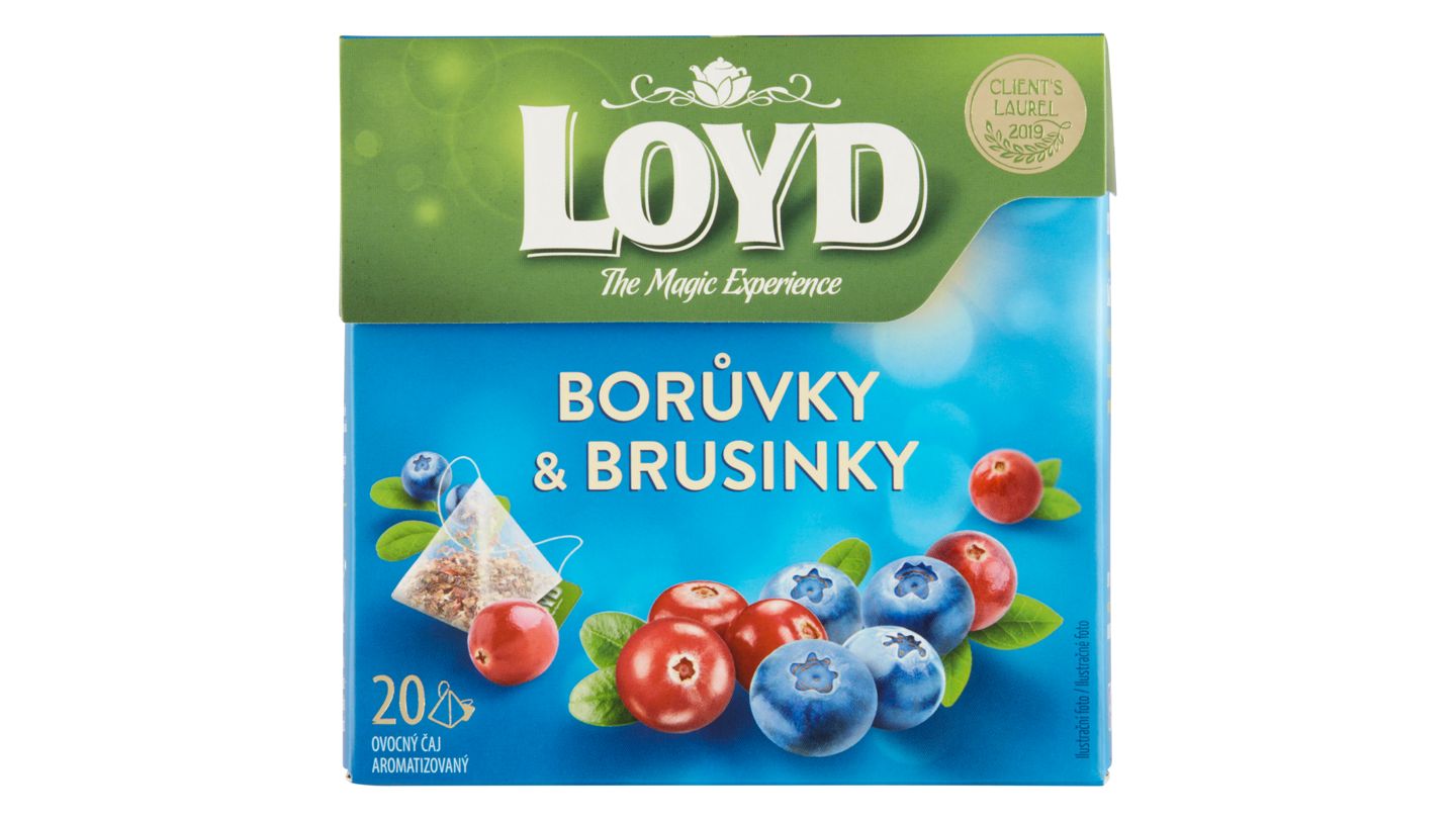 Loyd Ovocný čaj aromatizovaný borůvky & brusinky 20 x 2g (40g)