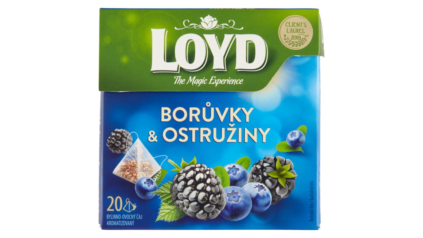Loyd Bylinno-ovocný čaj aromatizovaný borůvky & ostružiny 20 x 2g (40g)