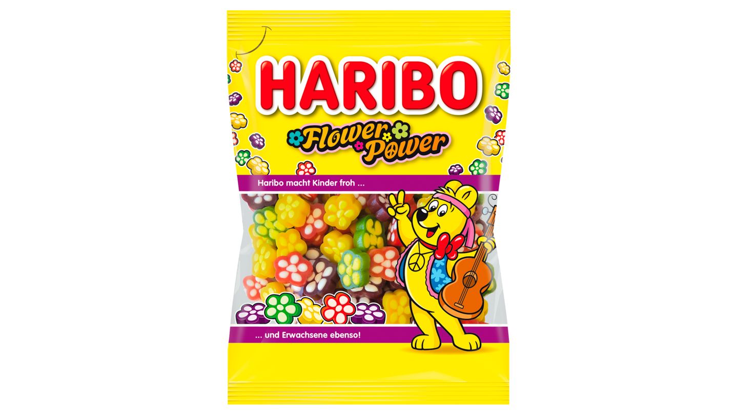 Haribo Flower Power želé kytičky s ovocnými příchutěmi 90g