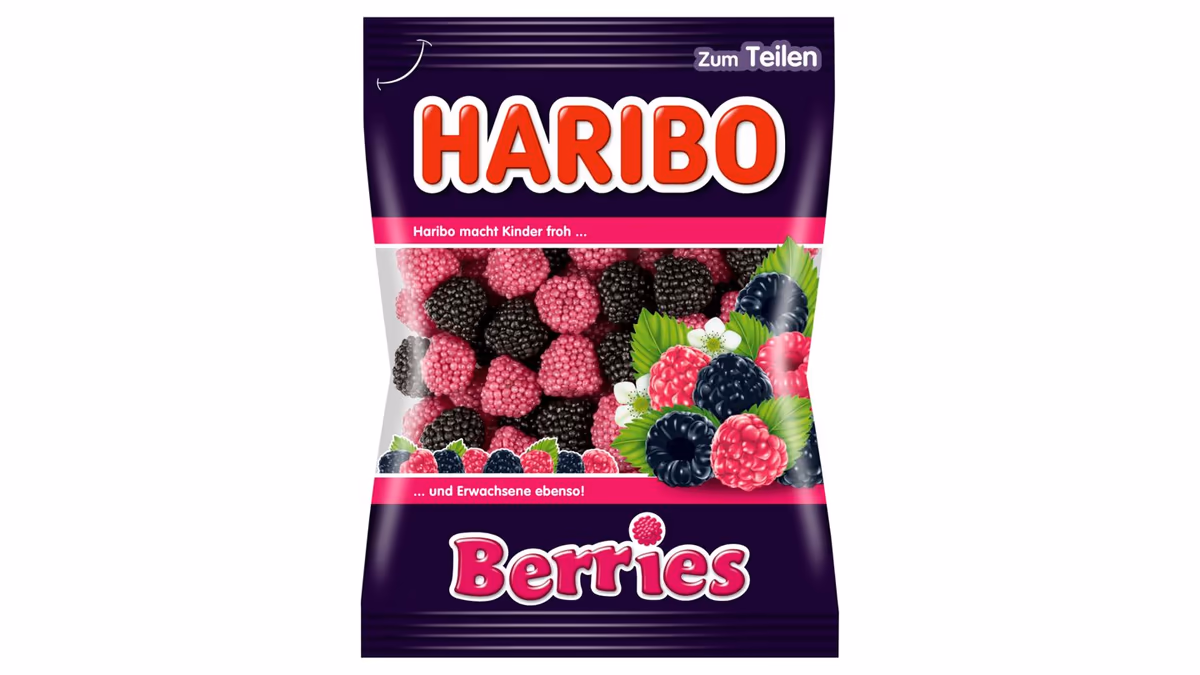 Haribo Berries želé s příchutí maliny a ostružiny 175g