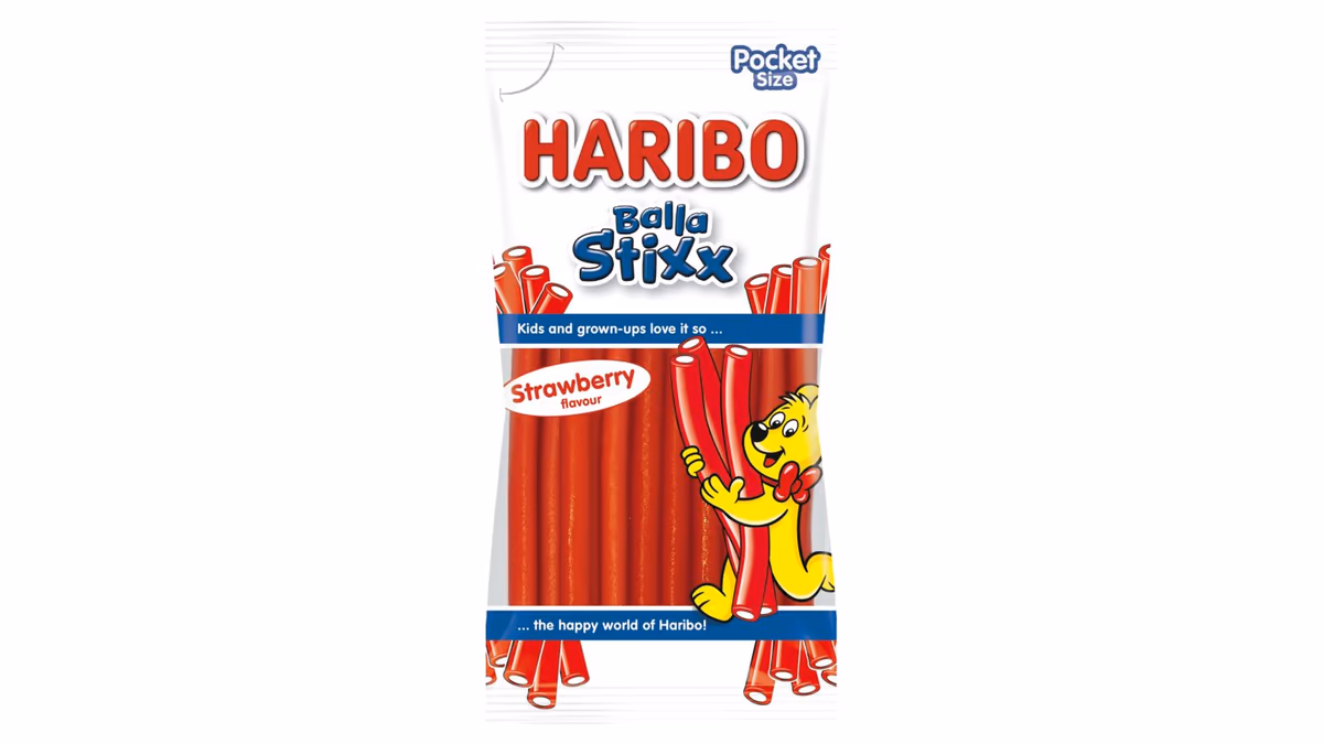 Haribo Balla Stixx Strawberry želé pendreky s příchutí jahoda 80g