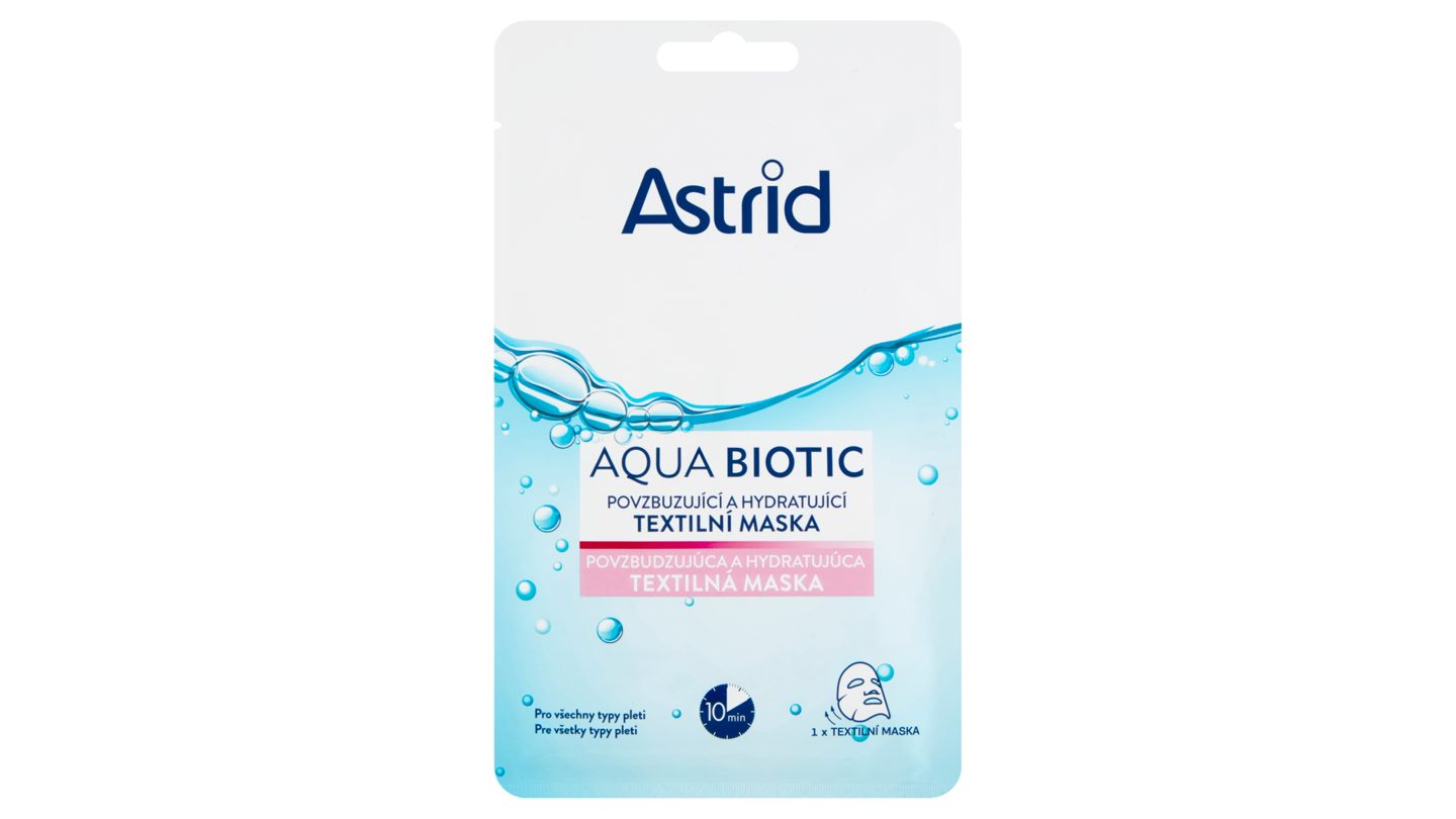 Astrid Aqua Biotic povzbuzující a hydratující textilní maska 1 ks 20ml