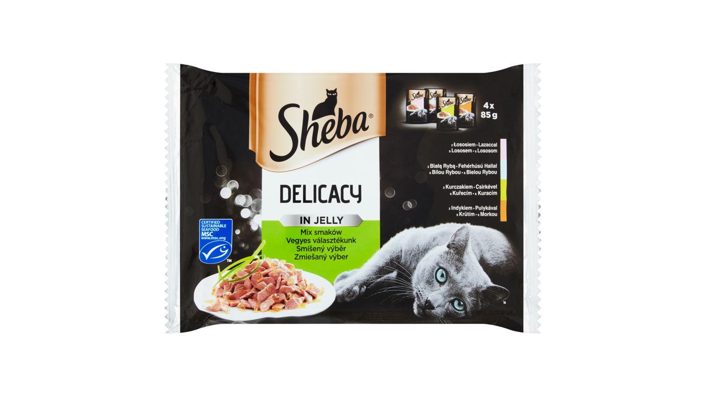 Sheba Delicacy in Jelly Smíšený výběr 4 x 85g (340g)