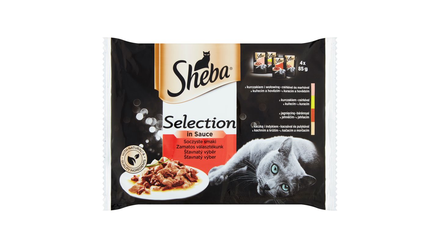 Sheba Selection in Sauce šťavnatý výběr 4 x 85g (340g)