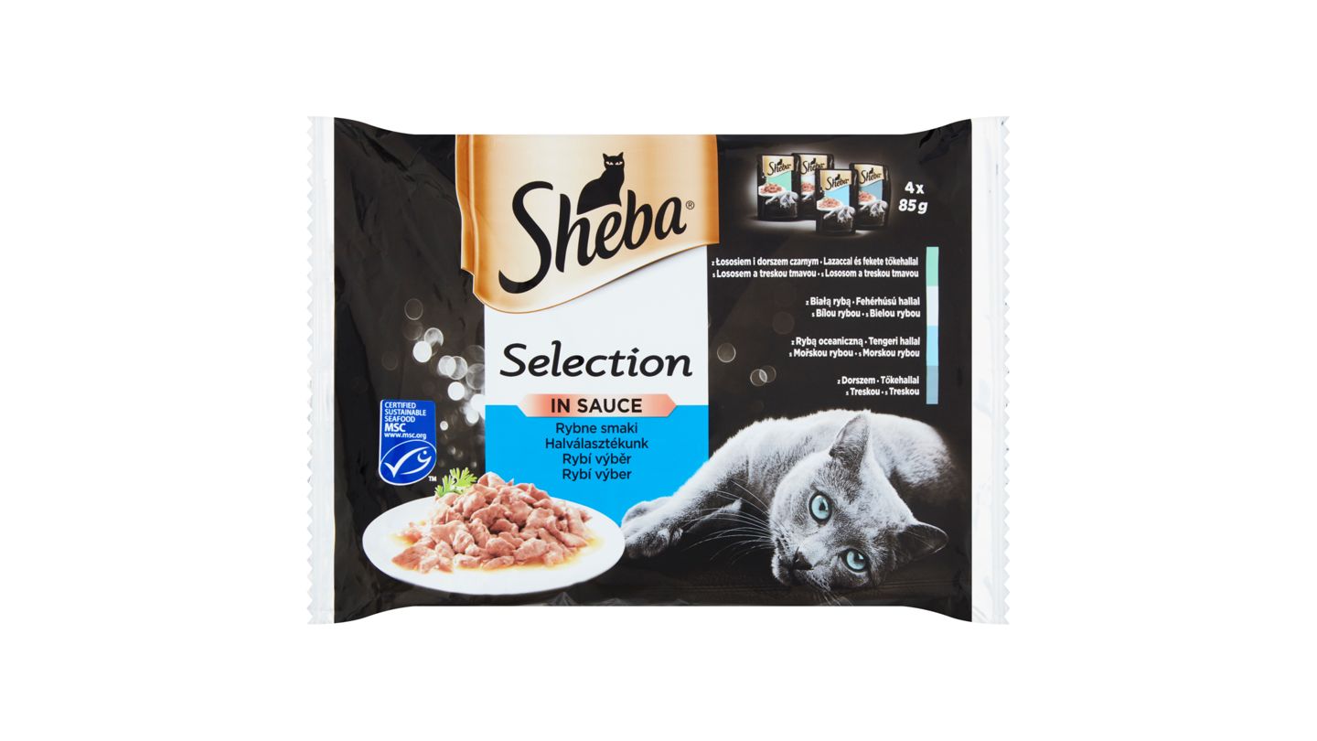 Sheba Selection in Sauce rybí výběr ve šťávě 4 x 85g (340g)