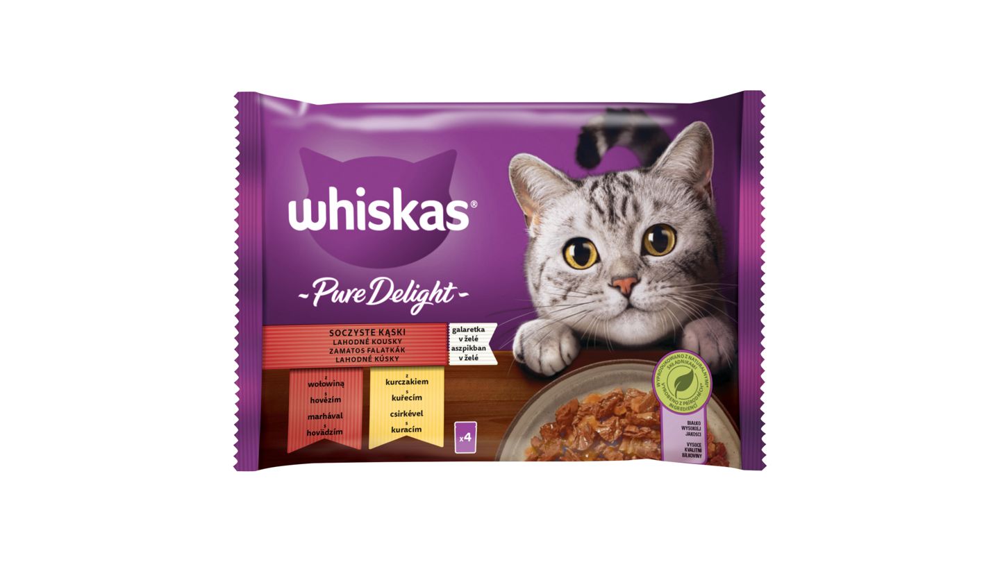 Whiskas Pure Delight lahodné kousky v želé 4 x 85g (340g)