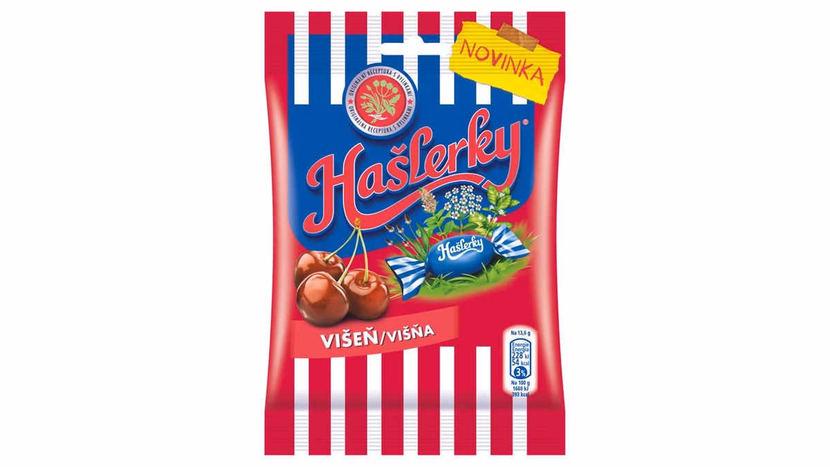 Hašlerky Višeň bonbóny s příchutí bylin mentolu a višní 90g