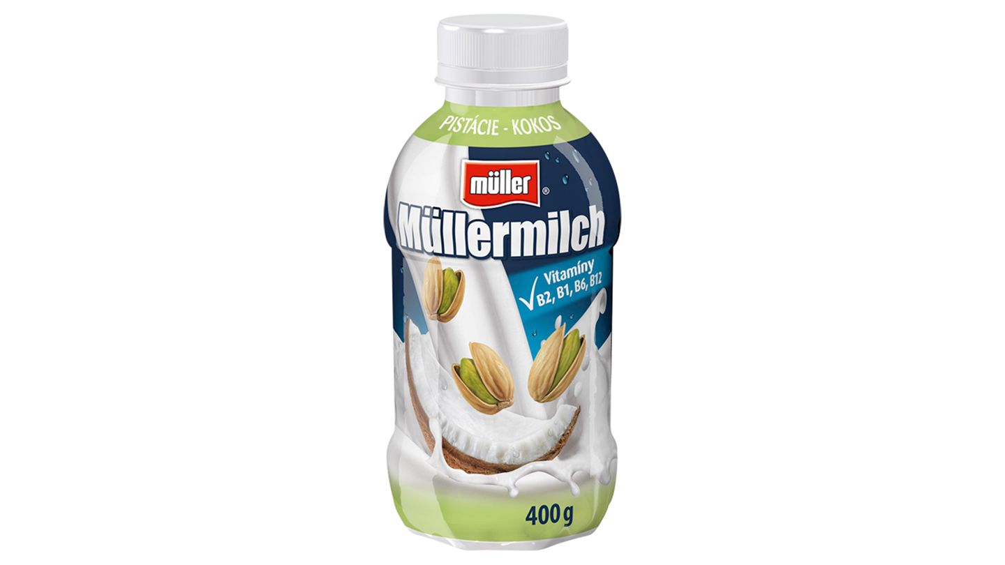 Müller Müllermilch mléčný nápoj pistáciemi a kokosem 400g