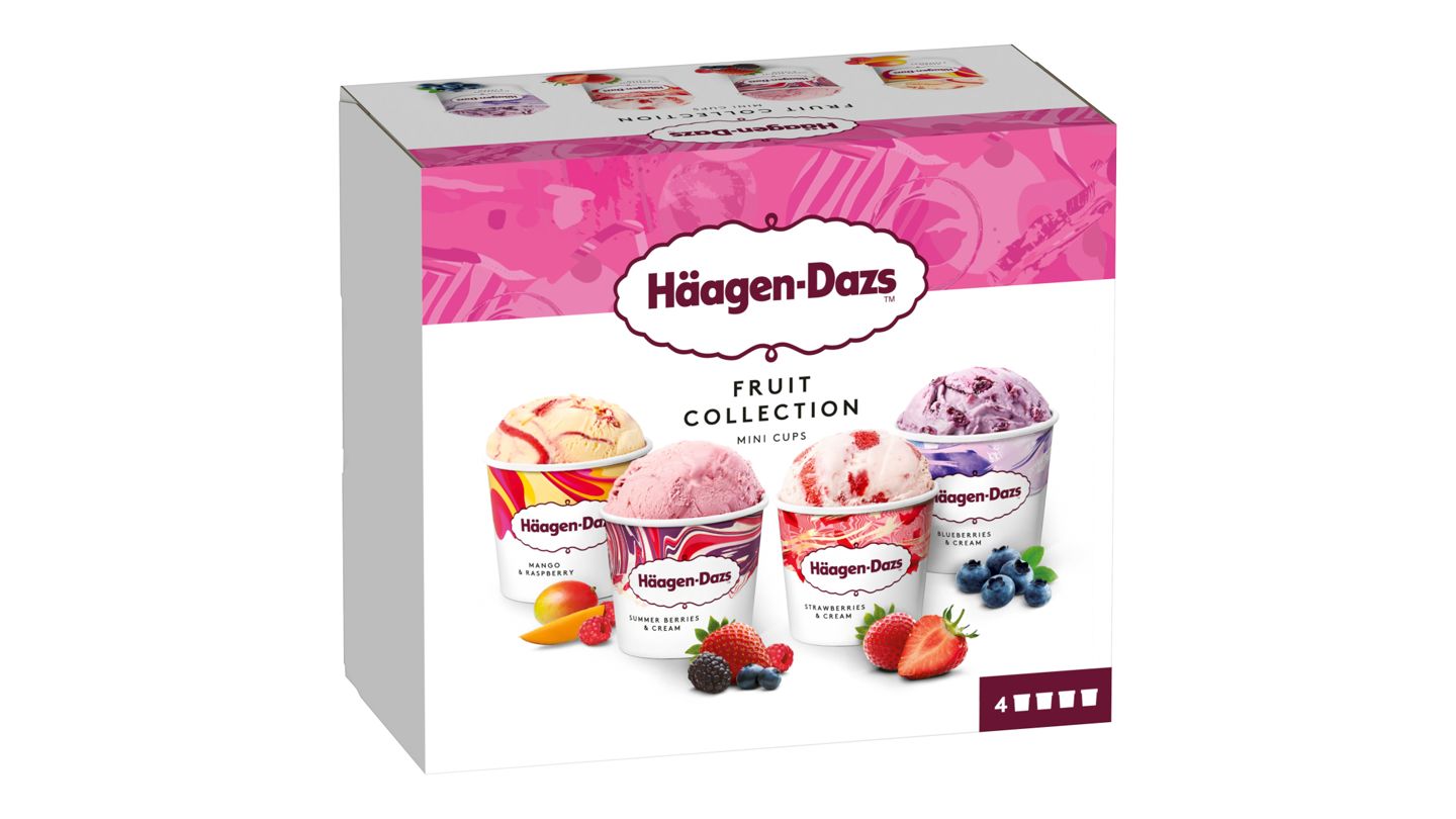 Häagen-Dazs Variace smetanových ovocný zmrzlin 4 x 95ml (326g)