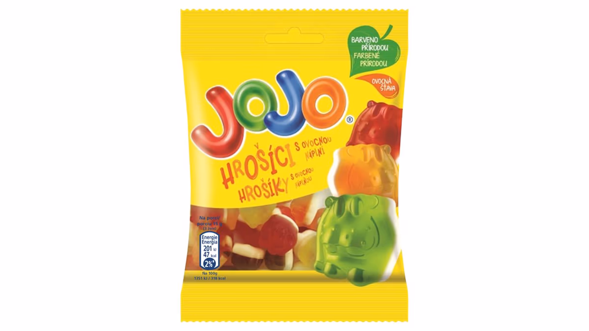 JOJO Hrošíci želé bonbóny s ovocnými příchutěmi s náplní 80g