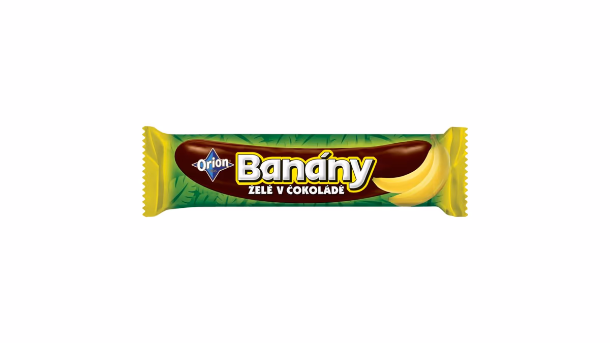 ORION BANÁNY želé tyčinka v hořké čokoládě 45g