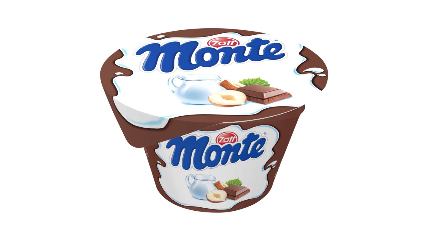 Zott Monte Mléčný dezert čokoládový s lískovými oříšky 150g