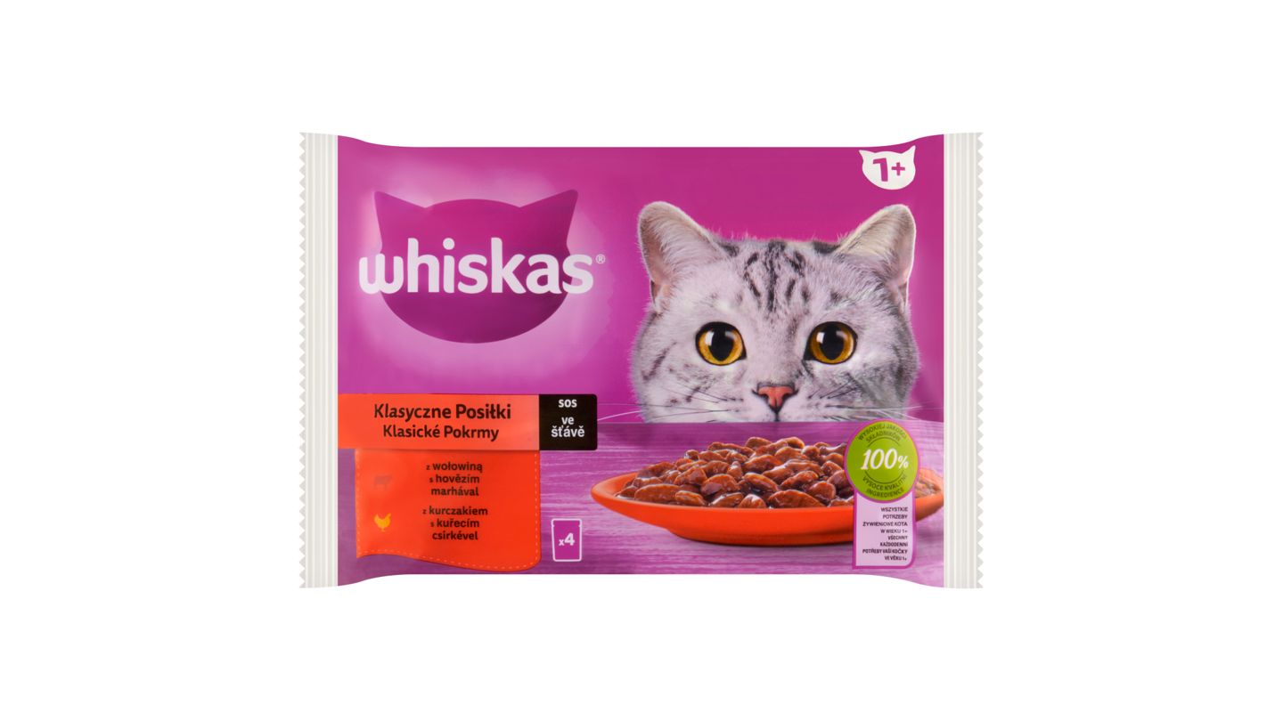 Whiskas Klasické pokrmy ve šťávě 4 x 85g (340g)