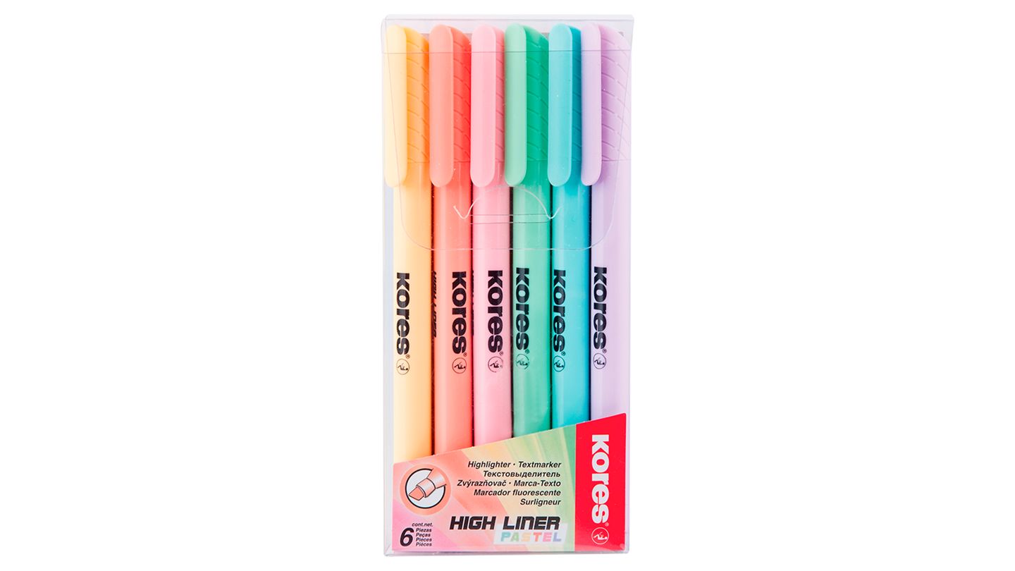 Kores High Liner Pastel zvýrazňovač 6 ks