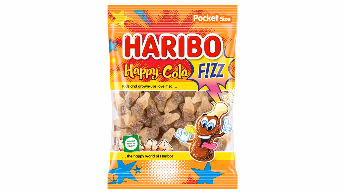 Haribo Happy-Cola Fizz želé s kolovou příchutí 80g