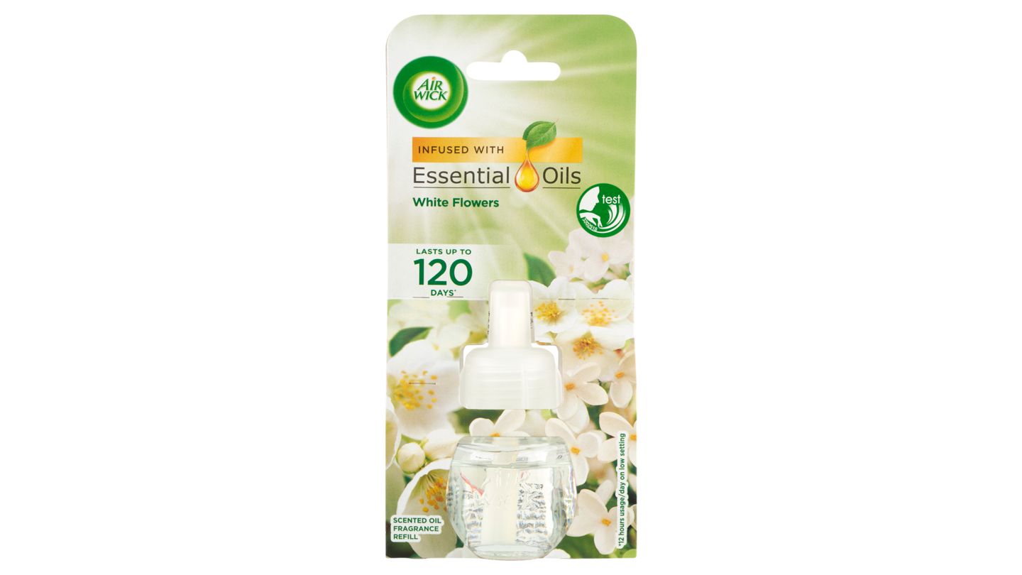 Air Wick Essential Oils Tekutá náplň do elektrického přístroje bílé květy 19ml