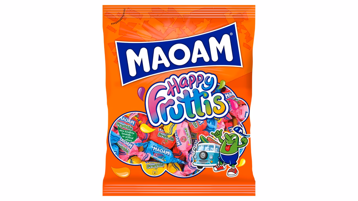 Maoam Happy Fruttis karamely s příchutěmi ovocnými a kolovou 175g