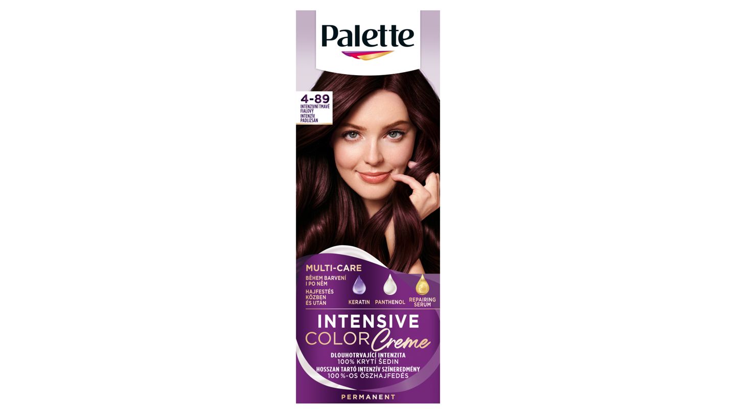 Palette Intensive Color Creme barva na vlasy intenzivní tmavě fialový 4-89, 50ml