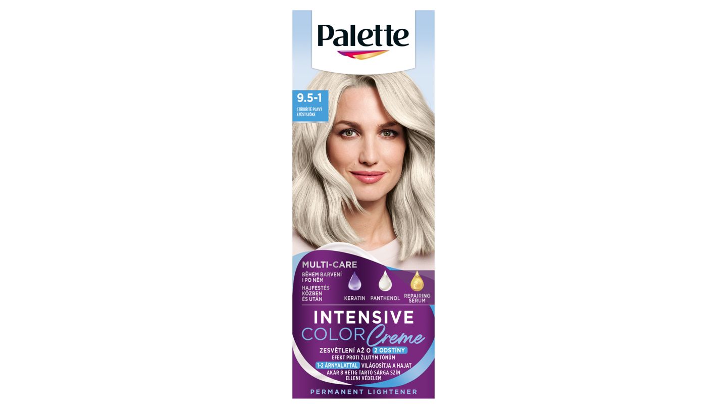 Palette Intensive Color Creme barva na vlasy stříbřitě plavý 9.5-1 50ml