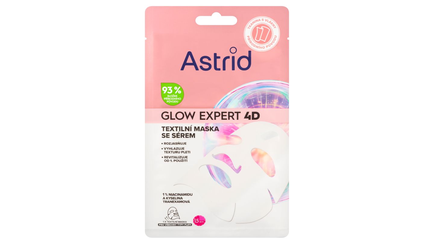 Astrid Glow Expert 4D textilní maska se sérem 1 ks
