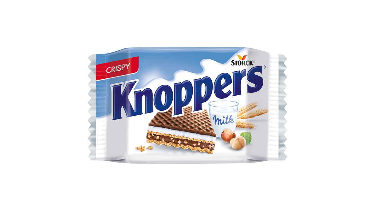 Knoppers oplatka plněná mléčným a nugátovým krémem 25g