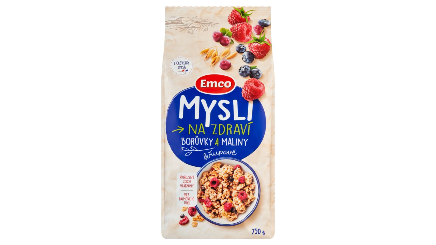 Emco Mysli na Zdraví Křupavé borůvky a maliny 750g