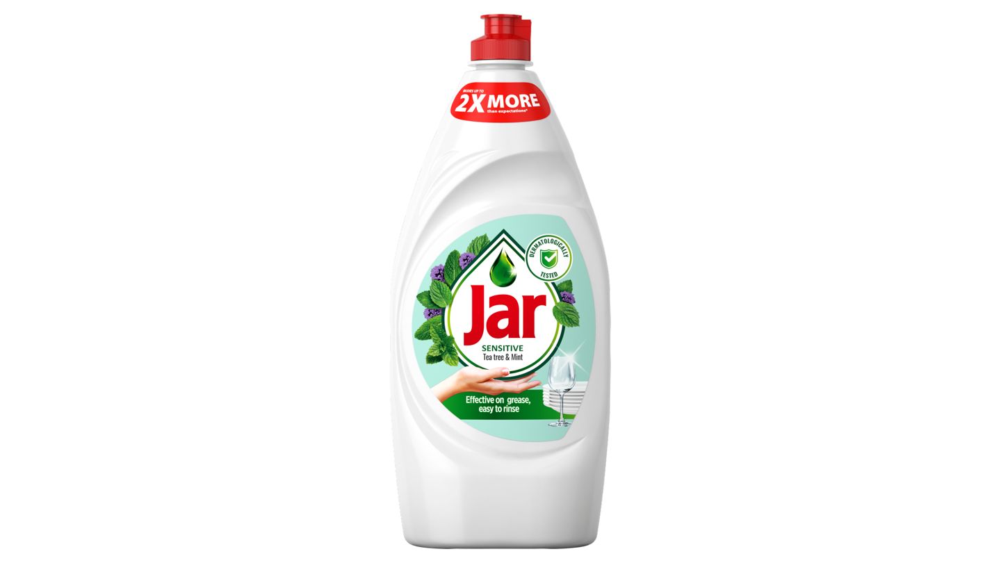 Jar Sensitive Tea Tree & Mint Tekutý Prostředek Na Mytí Nádobí Jemný K Rukám 900 ML