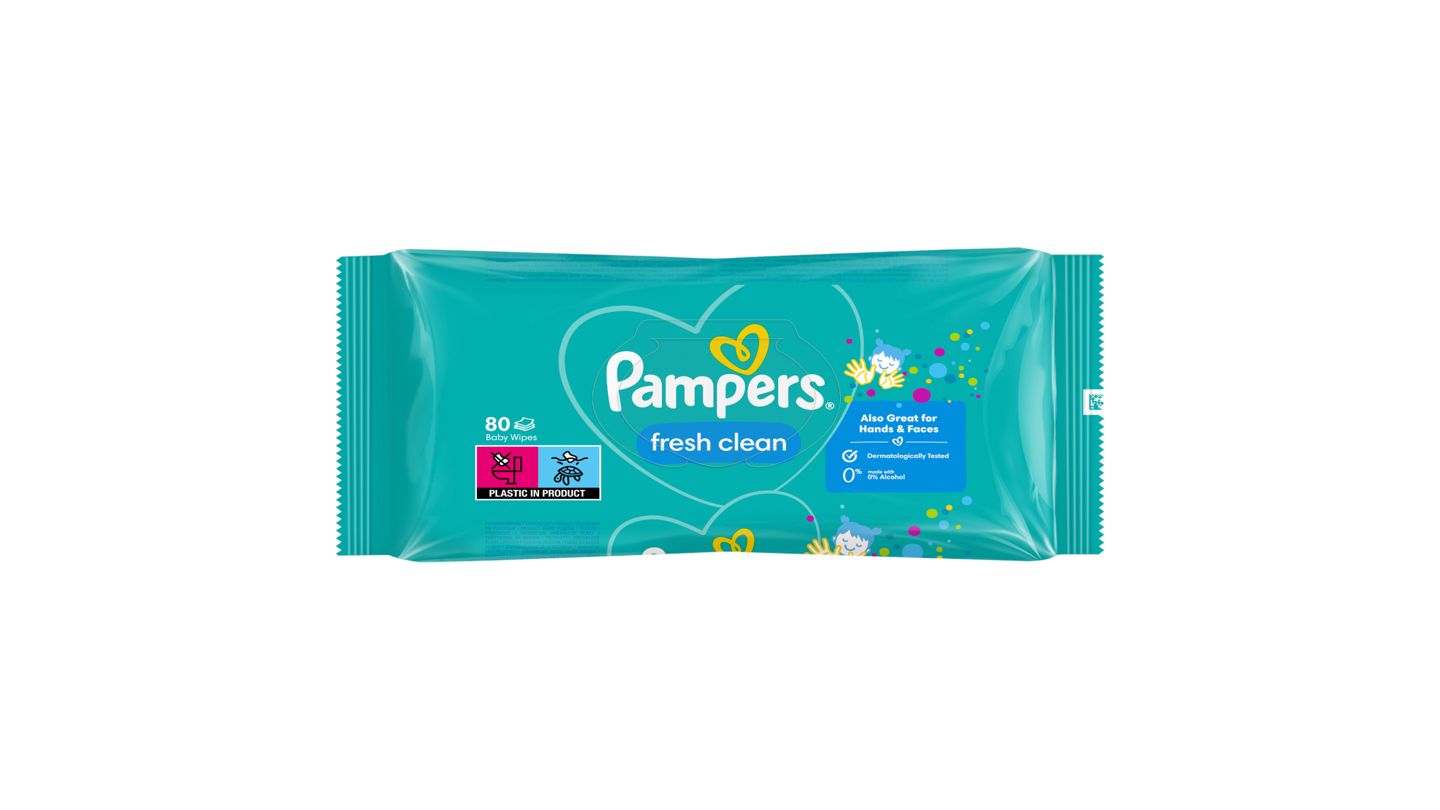 Pampers Fresh Clean Baby Dětské Čisticí Ubrousky 1 Balení = 80ks Čisticích Ubrousků