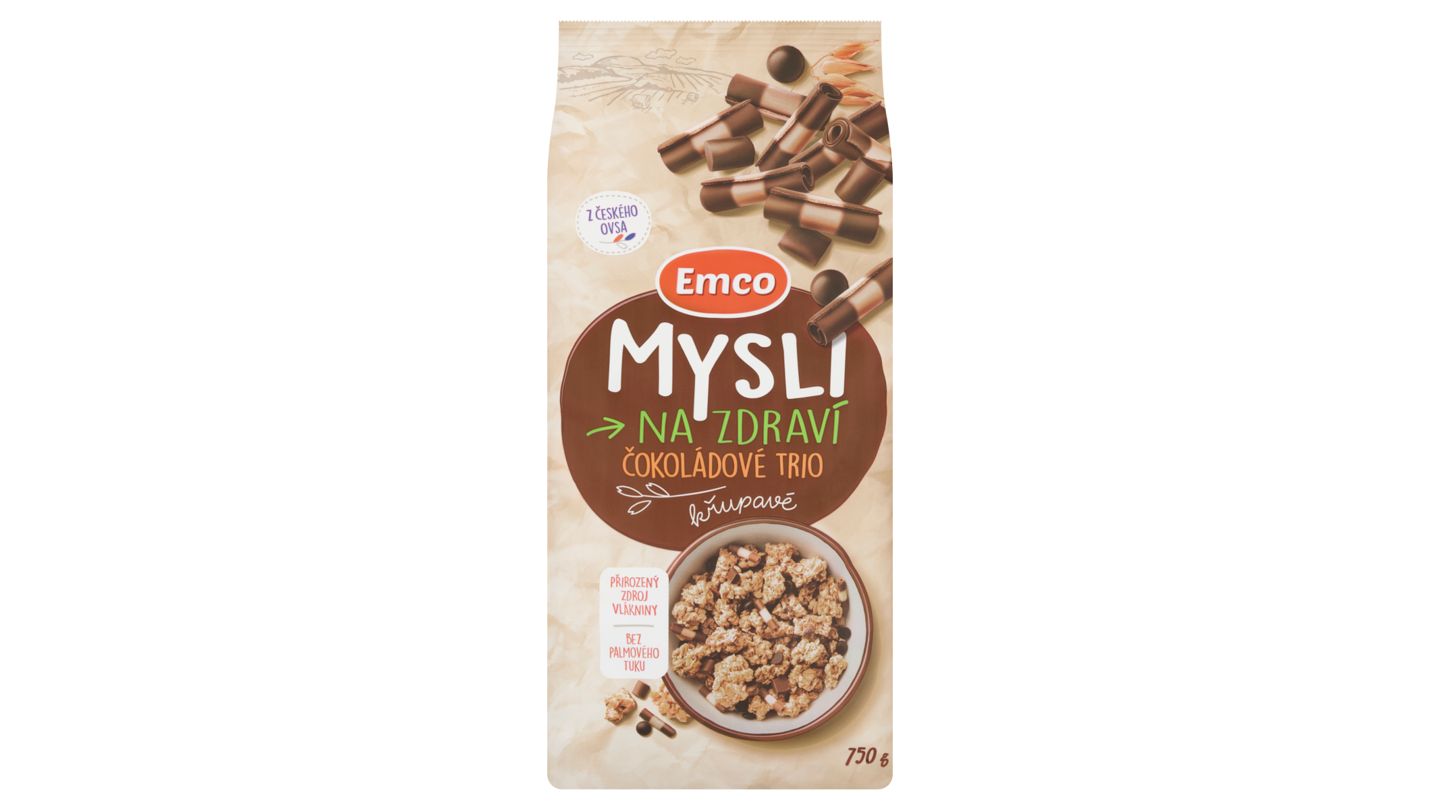 Emco Mysli na Zdraví Křupavé čokoládové trio 750g