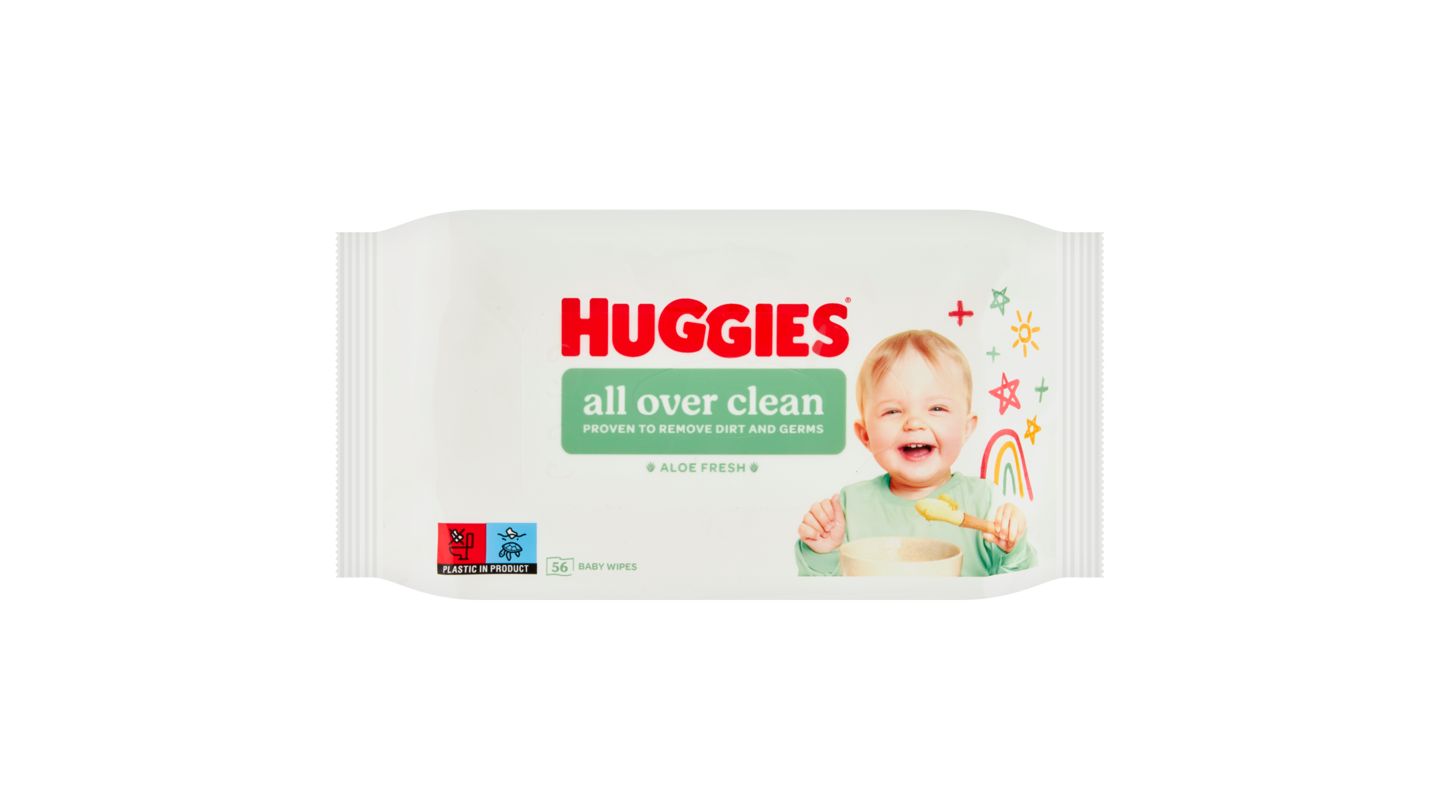 Huggies All Over Clean dětské ubrousky 56 ks