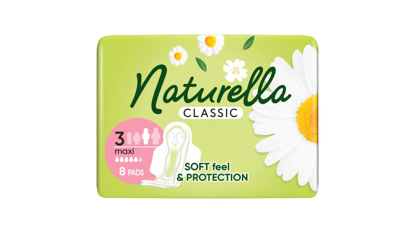 Naturella Classic Maxi Hygienické Vložky S Vůní Heřmánku s křidélky 8ks