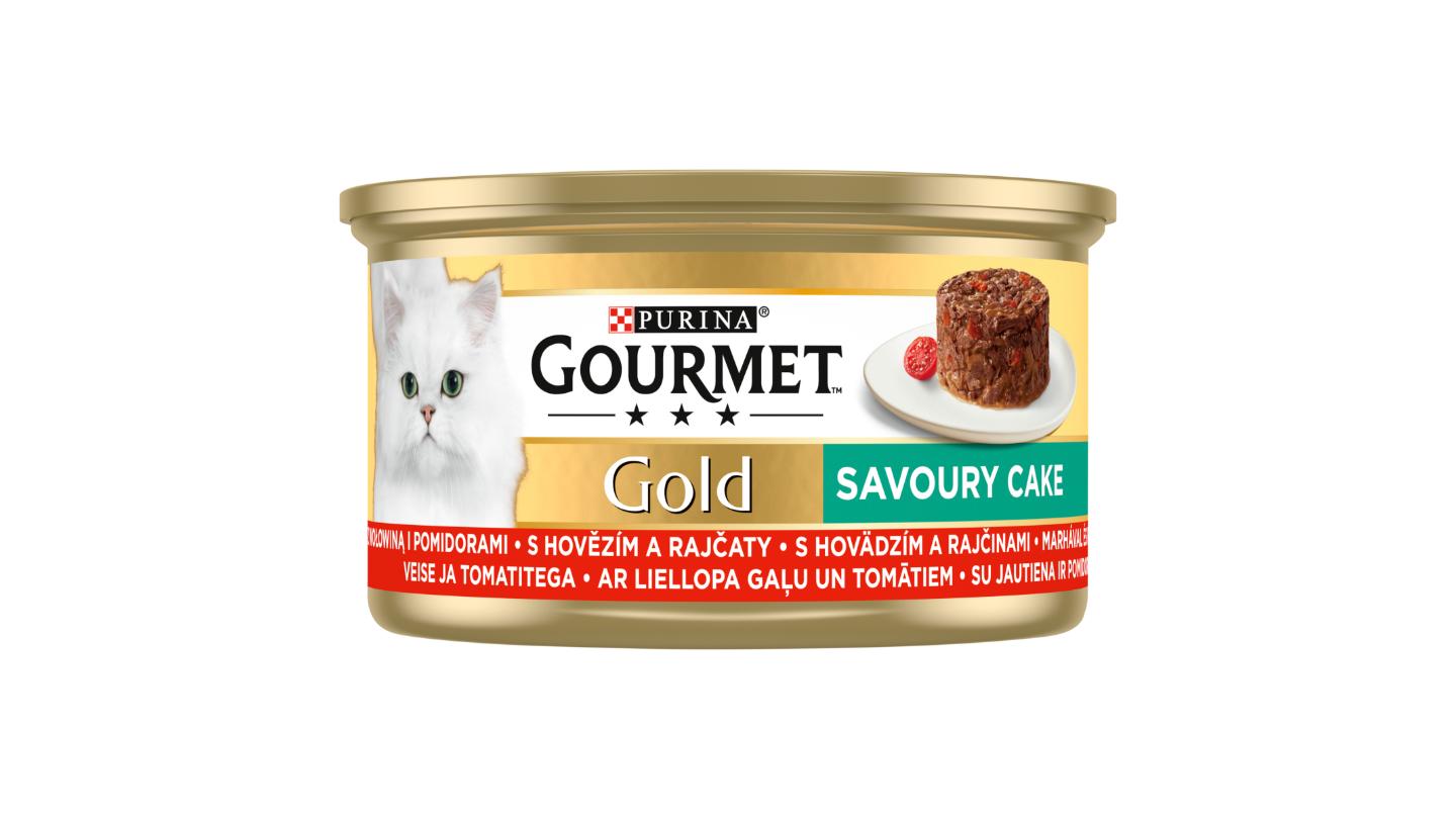 Gourmet Gold Savoury Cake konzerva pro kočky hovězí 85g
