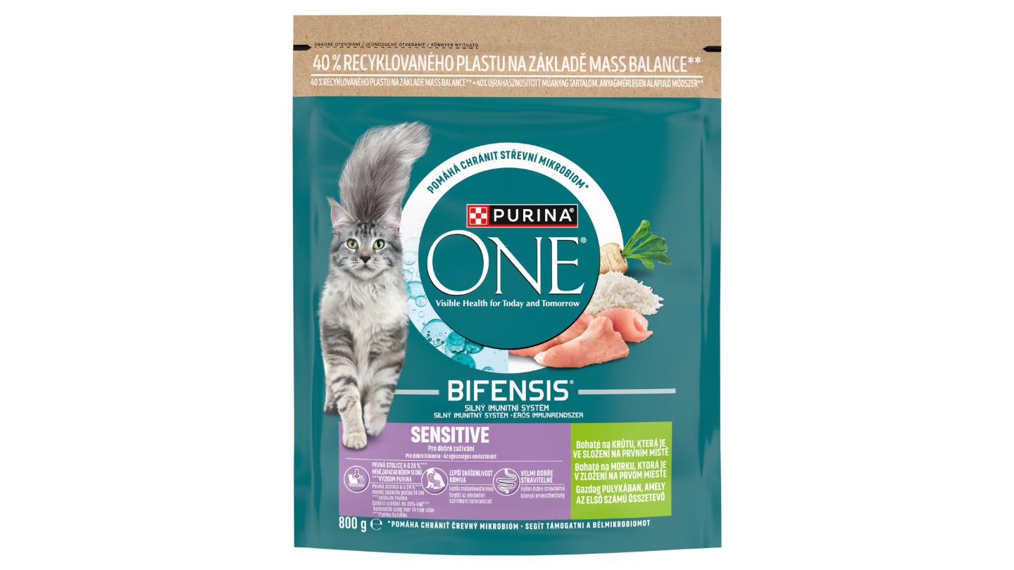 Purina ONE Bifensis Sensitive granule pro kočky krůta 800g